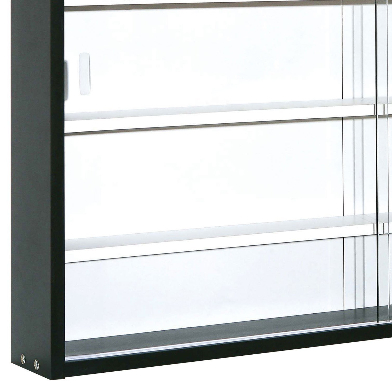 Display Cabinet Modern Storage Shelves Wall Glass Case Box Collectable Case - Picture 7 of 12