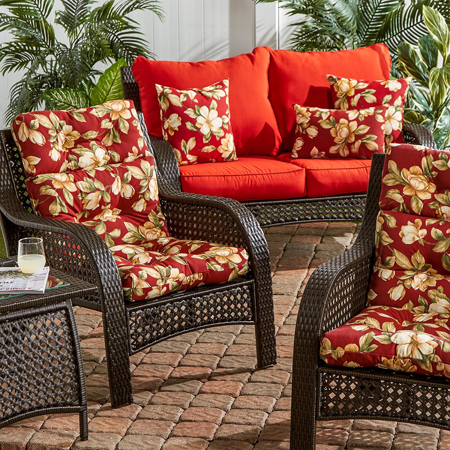 Deep Seat Cushions For Outdoor Furniture : Red Gray Blue Southwestern