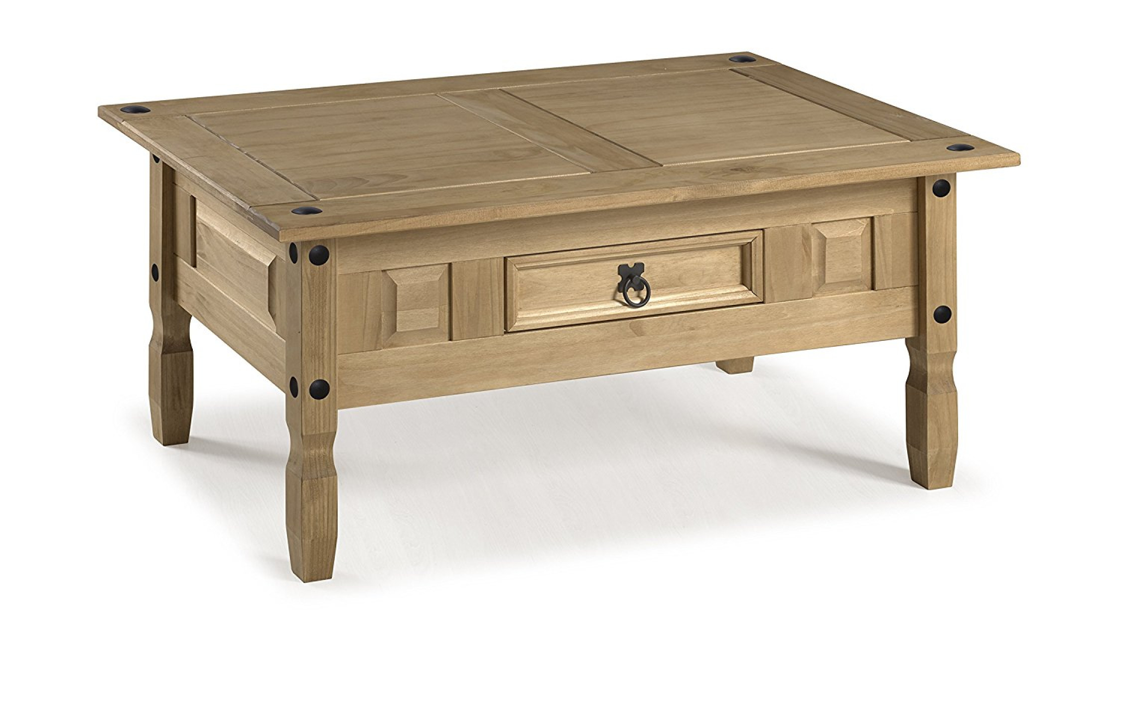 Living Room Coffee Table Tv Stand Solid Pine Studded With Drawer Image Is Loading Living Room Coffee Table Tv Stand Solid Pine