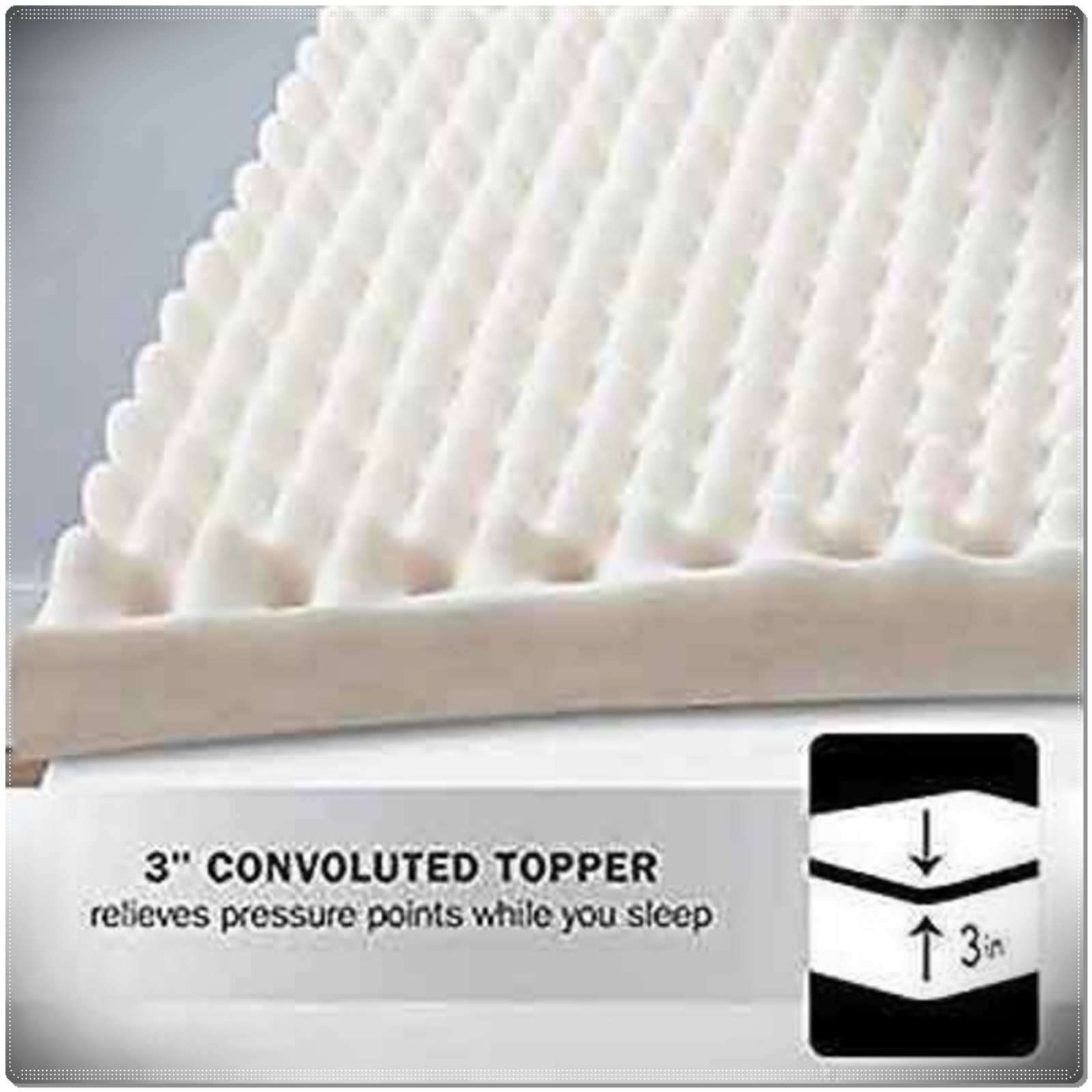 Foam Topper Convulated Pad Queen Size Bed Mattress Cover Egg Crate 3 2 Of 12 Foam Topper Convulated Pad Queen Size Bed Mattress Cover Egg Crate 3 Inch Sleep