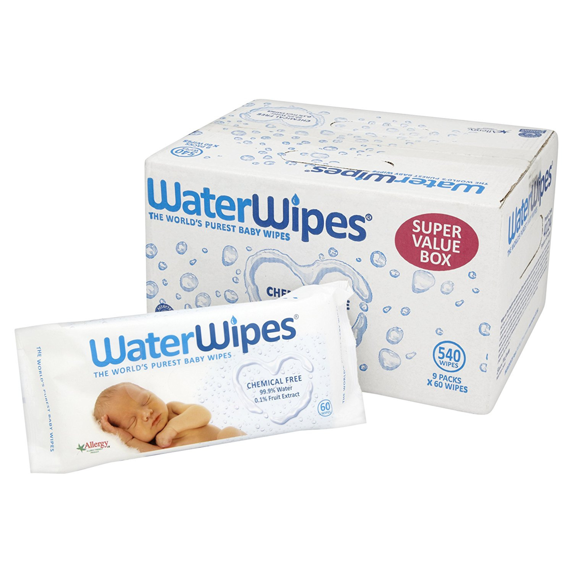 Natural & Sensitive Wet Baby Wipes Gentle Care Chemical Free 9 Pack x