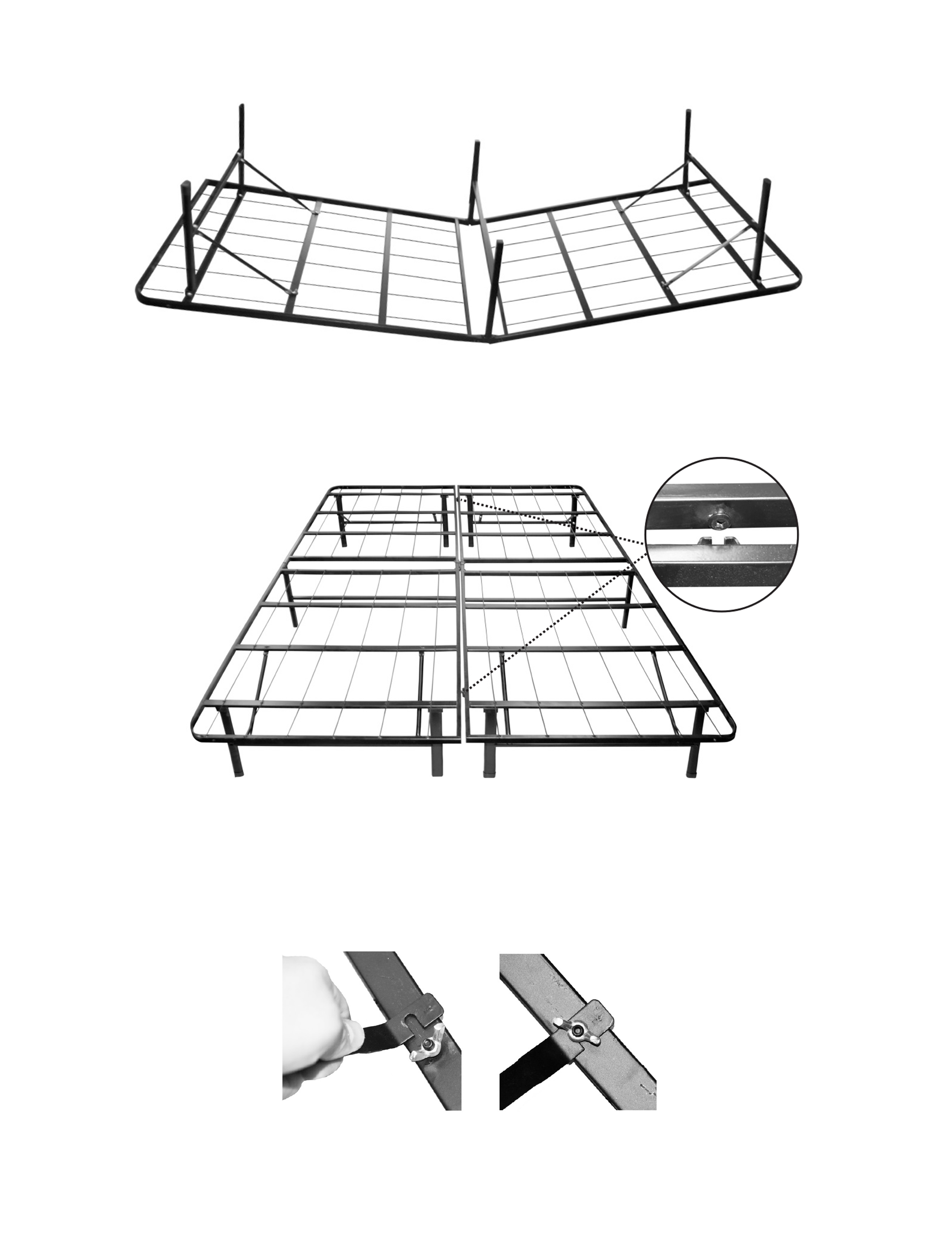 Classic Metal Platform Bed Frame Cal King Dream Steel Box Spring