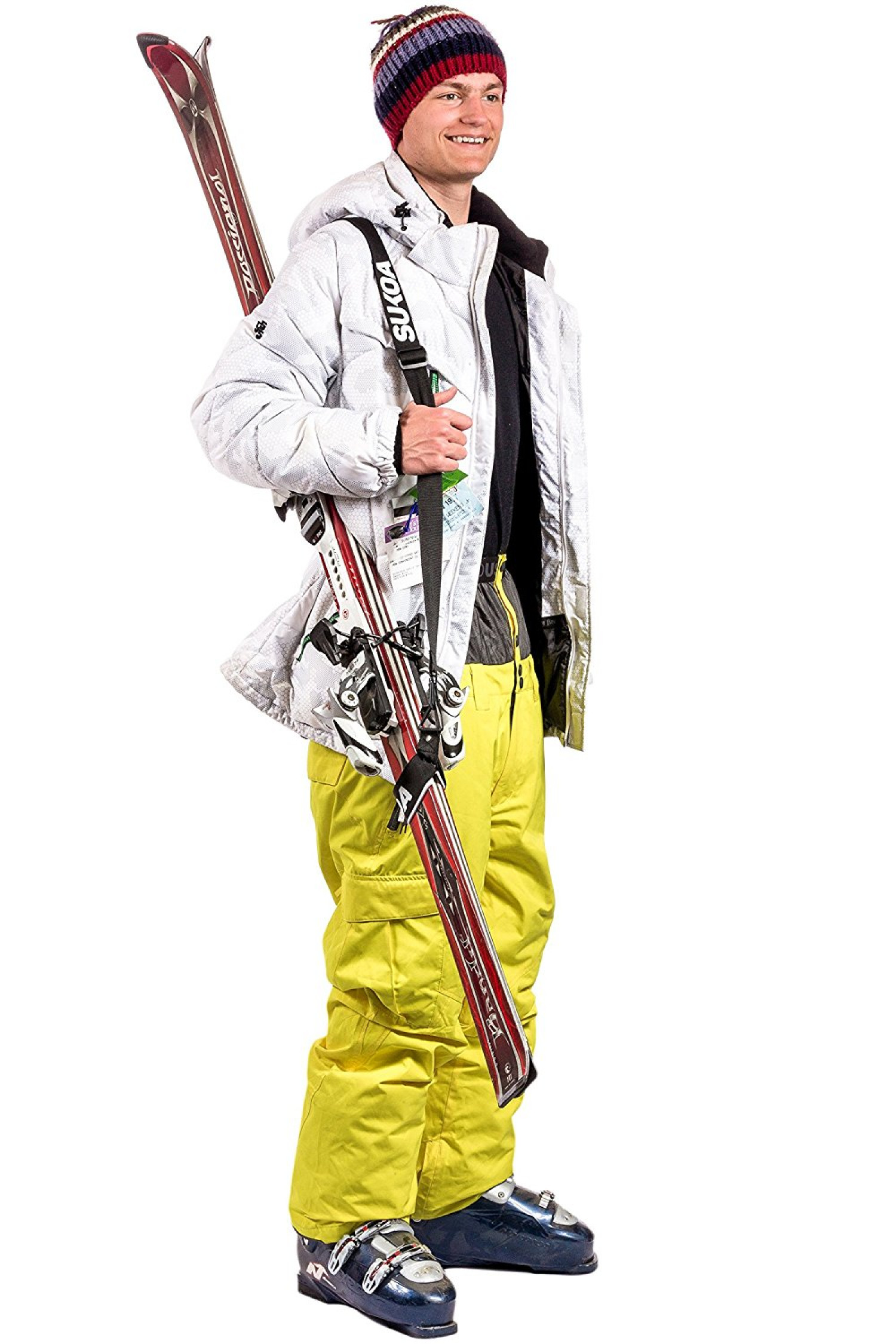 Ski Shoulder Carrier Sling Straps with Adjustable Cushioned Velcro