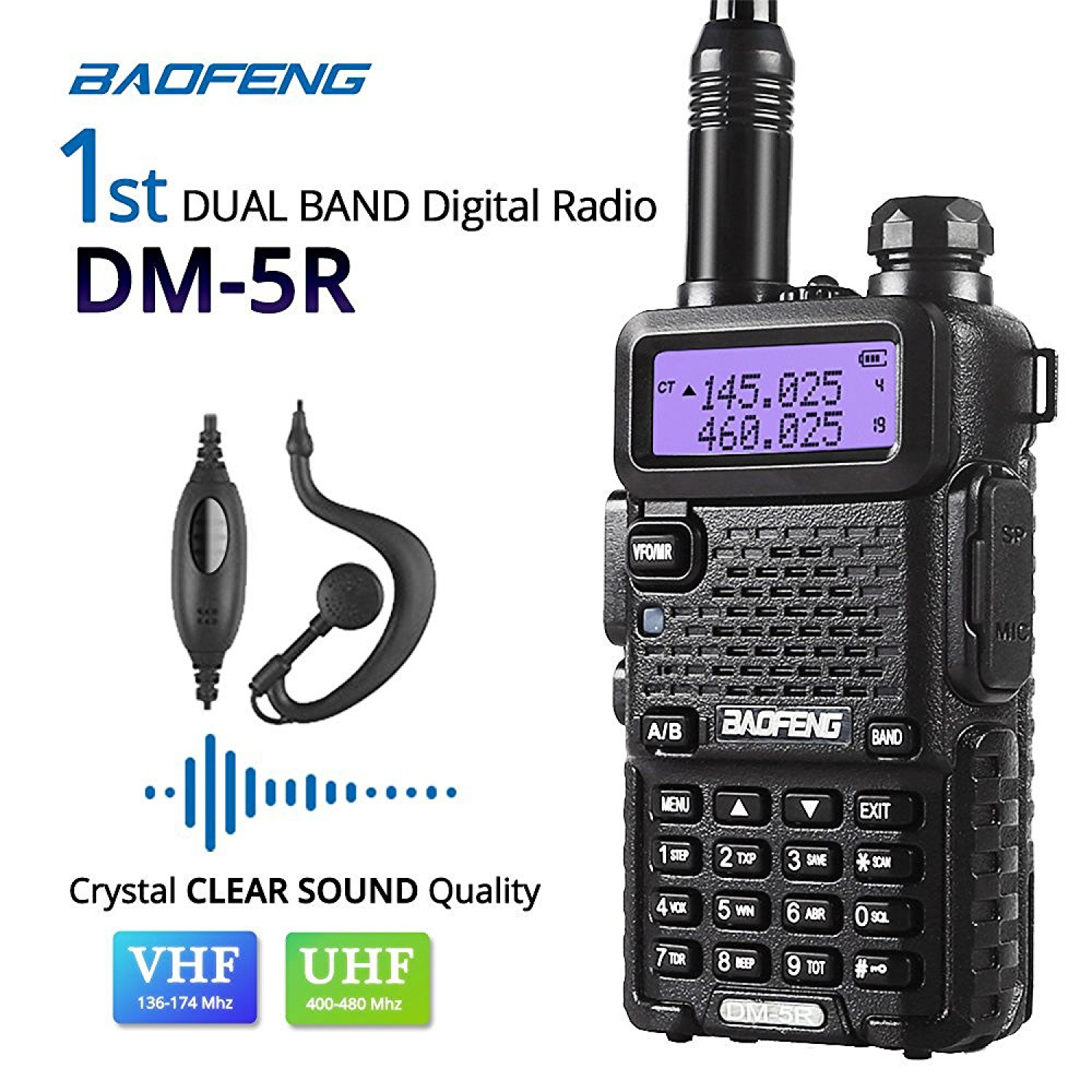 Handheld Digital Radio Scanner 2Way Digital Transceiver Police HAM VHF