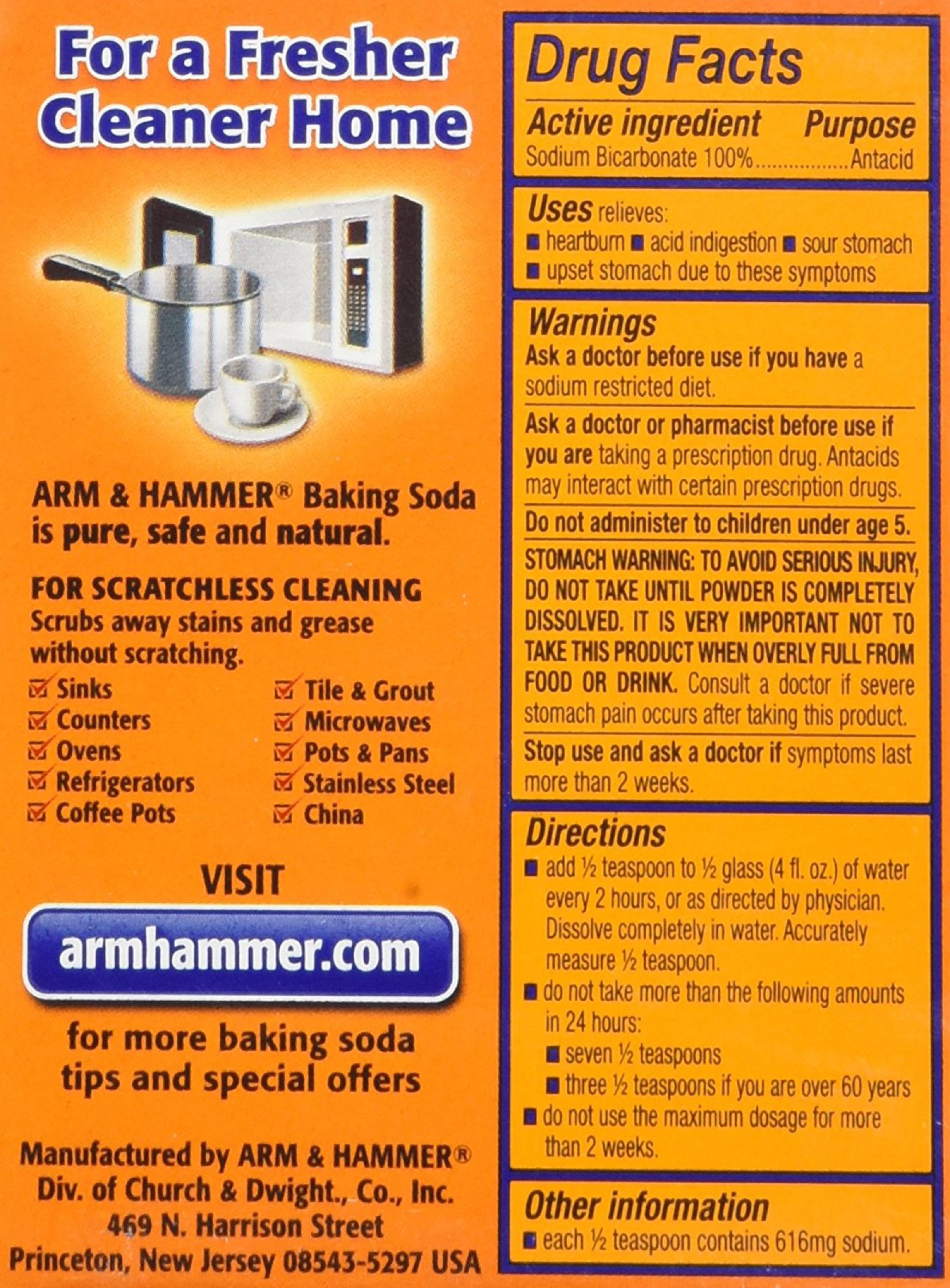 ARM AND Hammer Pure Baking Soda Sodium Bicarbonate 227 g Free Fast